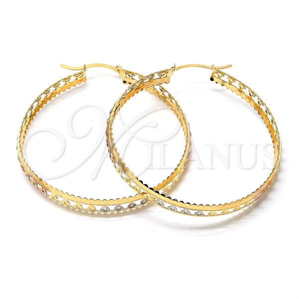 Argolla Grande 02.32.0280 Oro Laminado, Pulido, Tres Tonos