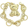 Pulsera de Dije 5.005.005 Oro Laminado, Diseño de Osito, Pulido, Tono Dorado (19 MM Thickness, 8 Inches Length)