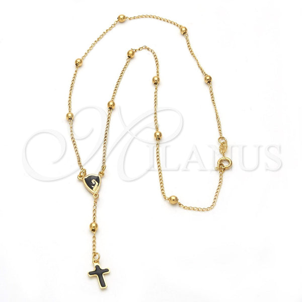 Rosario Mediano 5.212.010.18 Oro Laminado, Esmaltado Negro, Tono Dorado