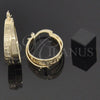 Argolla Pequeña 5.144.019 Oro Laminado, Diseño de Llave Griega, Diamantado, Tono Dorado