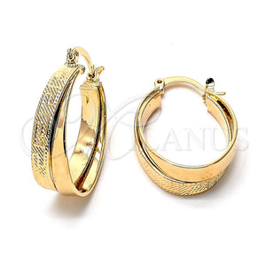 Argolla Pequeña 5.144.019 Oro Laminado, Diseño de Llave Griega, Diamantado, Tono Dorado