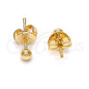 Arete Dormilona 5.128.007 Oro Laminado, Diseño de Bola, Pulido, Tono Dorado