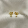 Arete Dormilona 5.128.007 Oro Laminado, Diseño de Bola, Pulido, Tono Dorado