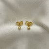 Arete Dormilona 5.128.007 Oro Laminado, Diseño de Bola, Pulido, Tono Dorado
