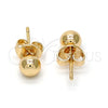 Arete Dormilona 5.128.009 Oro Laminado, Diseño de Bola, Pulido, Tono Dorado