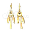 Arete Chandelier 02.63.0611 Oro Laminado, Diseño de Corazón y Gota, Pulido, Tono Dorado