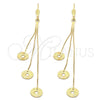 Arete Largo 02.63.0621 Oro Laminado, Diamantado, Tono Dorado