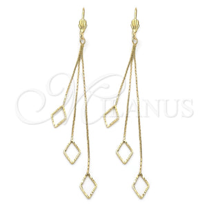 Arete Largo 02.63.0624 Oro Laminado, Diamantado, Tono Dorado