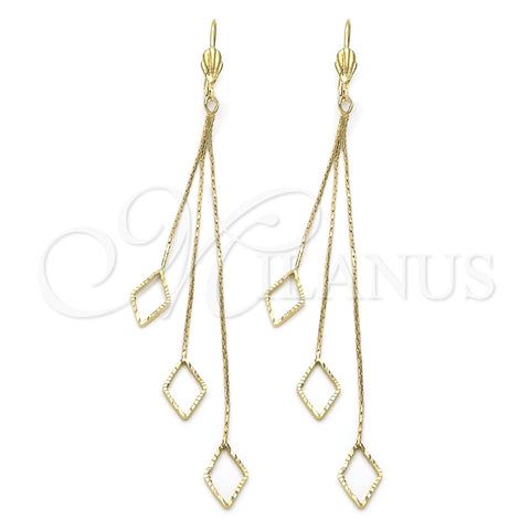 Arete Largo 02.63.0624 Oro Laminado, Diamantado, Tono Dorado