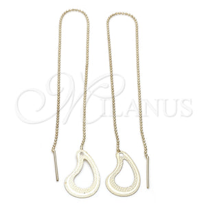 Arete Violador 02.63.0635 Oro Laminado, Diseño de Gota, Pulido, Tono Dorado