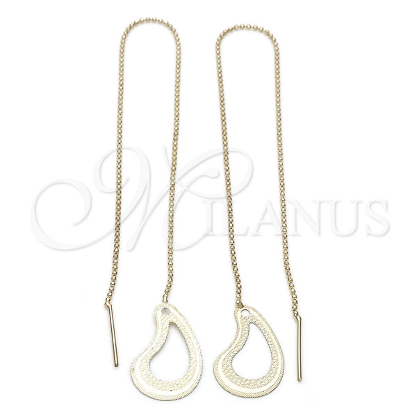 Arete Violador 02.63.0635 Oro Laminado, Diseño de Gota, Pulido, Tono Dorado