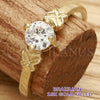 Anillo Multi Piedra 5.166.031.06 Oro Laminado, Diseño de Solitario, con Blanca Zirconia Cubica, Diamantado, Tono Dorado (Size 6)