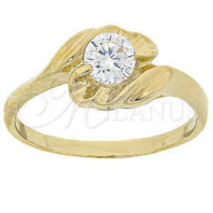 Anillo Multi Piedra 5.166.015.06 Oro Laminado, con Blanca Zirconia Cubica, Pulido, Tono Dorado (Size 6)