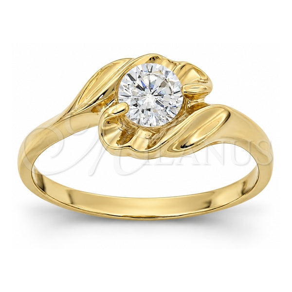 Anillo Multi Piedra 5.166.015.06 Oro Laminado, con Blanca Zirconia Cubica, Pulido, Tono Dorado (Size 6)