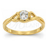 Anillo Multi Piedra 5.166.023.06 Oro Laminado, Diseño de Solitario, con Blanca Zirconia Cubica, Pulido, Tono Dorado (Size 6)