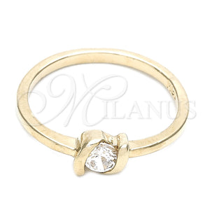 Anillo Multi Piedra 5.166.028.06 Oro Laminado, Diseño de Solitario, con Blanca Zirconia Cubica, Pulido, Tono Dorado (Size 6)
