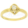 Anillo Multi Piedra 5.166.011.06 Oro Laminado, Diseño de Solitario, con Blanca Zirconia Cubica, Pulido, Tono Dorado (Size 6)