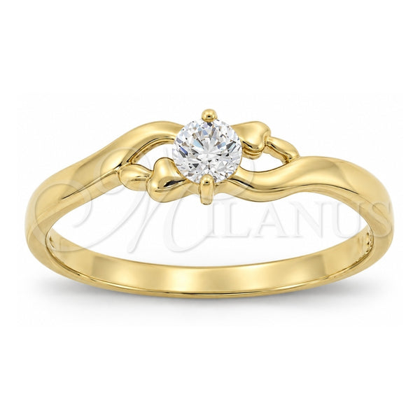 Anillo Multi Piedra 5.165.032.06 Oro Laminado, con Blanca Zirconia Cubica, Pulido, Tono Dorado (Size 6)