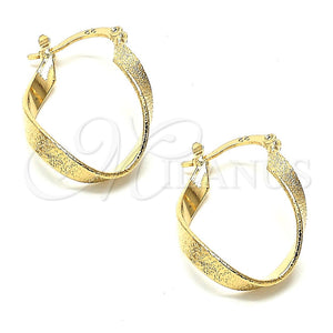 Argolla Pequeña 5.147.014 Oro Laminado, Diseño de Torcido, Mate, Tono Dorado