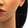 Arete Dormilona 5.128.016 Oro Laminado, con Blanca Zirconia Cubica, Pulido, Tono Dorado