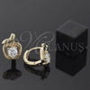 Argolla Huggie 5.132.029 Oro Laminado, Diseño de Manzana, con Blanca Zirconia Cubica, Pulido, Tono Dorado