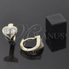 Argolla Huggie 5.131.027 Oro Laminado, Diseño de Corazón, con Blanca Zirconia Cubica, Pulido, Tono Dorado