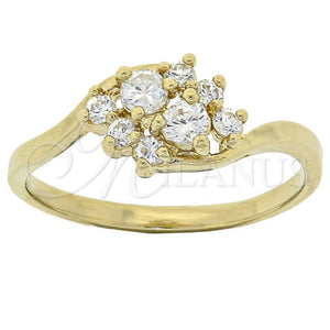 Anillo Multi Piedra 5.165.029.06 Oro Laminado, con Blanca Zirconia Cubica, Pulido, Tono Dorado (Size 6)