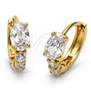 Argolla Huggie 5.132.016 Oro Laminado, con Blanca Zirconia Cubica, Pulido, Tono Dorado