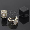 Argolla Huggie 5.132.003 Oro Laminado, con Blanca Zirconia Cubica, Pulido, Tono Dorado