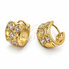 Argolla Huggie 5.132.003 Oro Laminado, con Blanca Zirconia Cubica, Pulido, Tono Dorado