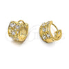 Argolla Huggie 5.132.003 Oro Laminado, con Blanca Zirconia Cubica, Pulido, Tono Dorado