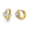 Argolla Huggie 5.130.010 Oro Laminado, con Blanca Zirconia Cubica, Pulido, Tono Dorado