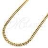Gargantilla Basica 5.223.012.24 Oro Laminado, Diseño de Miami Cubana, Pulido, Tono Dorado (140 Gauge, 05 MM Thickness, 24 Inches Length)