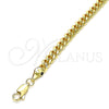 Pulsera Básica 5.223.012.08 Oro Laminado, Diseño de Miami Cubana, Pulido, Tono Dorado (140 Gauge, 05 MM Thickness, 8 Inches Length)
