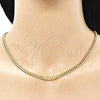 Gargantilla Basica 5.223.013.30 Oro Laminado, Diseño de Miami Cubana, Pulido, Tono Dorado (Calibre 120, Grosor 04 MM, 30 Pulgadas de Largo)