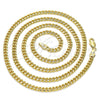Gargantilla Basica 5.223.013.30 Oro Laminado, Diseño de Miami Cubana, Pulido, Tono Dorado (Calibre 120, Grosor 04 MM, 30 Pulgadas de Largo)