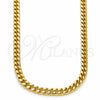 Gargantilla Basica 5.223.013.24 Oro Laminado, Diseño de Miami Cubana, Pulido, Tono Dorado (Calibre 120, Grosor 04 MM, 24 Pulgadas de Largo)