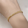 Pulsera Básica 5.223.013.07 Oro Laminado, Diseño de Miami Cubana, Pulido, Tono Dorado (120 Gauge, 04 MM Thickness, 7 Inches Length)