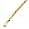 Pulsera Básica 5.223.013.07 Oro Laminado, Diseño de Miami Cubana, Pulido, Tono Dorado (120 Gauge, 04 MM Thickness, 7 Inches Length)