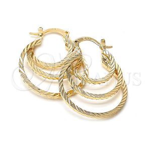 Argolla Mediana 5.146.001 Oro Laminado, Diamantado, Tono Dorado