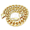 Pulsera Básica 5.223.010.08 Oro Laminado, Diseño de Miami Cubana, Pulido, Tono Dorado (230 Gauge, 08 MM Thickness, 8 Inches Length)