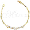 Pulsera Tennis 5.026.002 Oro Laminado, con Blanca Zirconia Cubica, Pulido, Tono Dorado (05 MM Thickness, 8 Inches Length)