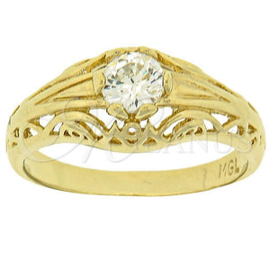 Anillo Multi Piedra 5.165.023.06 Oro Laminado, con Blanca Zirconia Cubica, Pulido, Tono Dorado (Size 6)