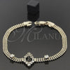 Pulsera Elegante 5.024.007 Oro Laminado, con Granate and Blanca Zirconia Cubica, Pulido, Tono Dorado (18 MM Thickness, 7 Inches Length)