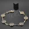 Pulsera Elegante 5.027.012 Oro Laminado, Diseño de Flor, con Blanca Zirconia Cubica, Diamantado, Tono Dorado (10 MM Thickness, 7 Inches Length)