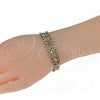 Pulsera Elegante 5.022.009 Oro Laminado, con Blanca Zirconia Cubica, Pulido, Tono Dorado (13 MM Thickness, 8 Inches Length)