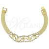 Pulsera Elegante 5.022.009 Oro Laminado, con Blanca Zirconia Cubica, Pulido, Tono Dorado (13 MM Thickness, 8 Inches Length)