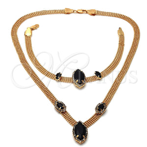 Collar y Pulsera 5.013.002 Oro Laminado, con Blanca Zirconia Cubica, Pulido, Tono Dorado