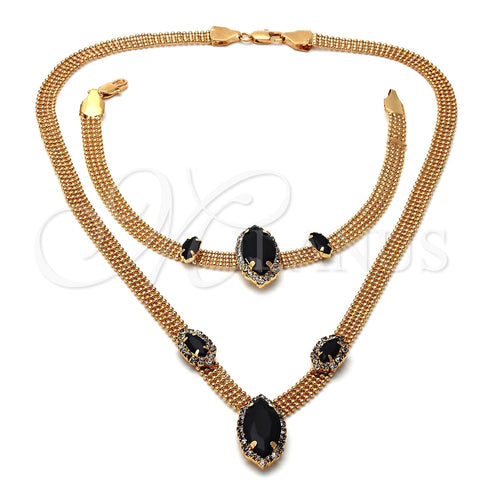 Collar y Pulsera 5.013.002 Oro Laminado, con Blanca Zirconia Cubica, Pulido, Tono Dorado