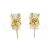 Arete Dormilona 5.128.019 Oro Laminado, con Zirconia Cubica Blanca, Pulido, Tono Dorado
